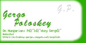 gergo poloskey business card